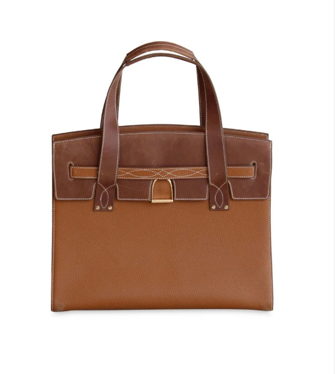 Oakbark & Chrome STABLE Tote in Brindle & Teak
