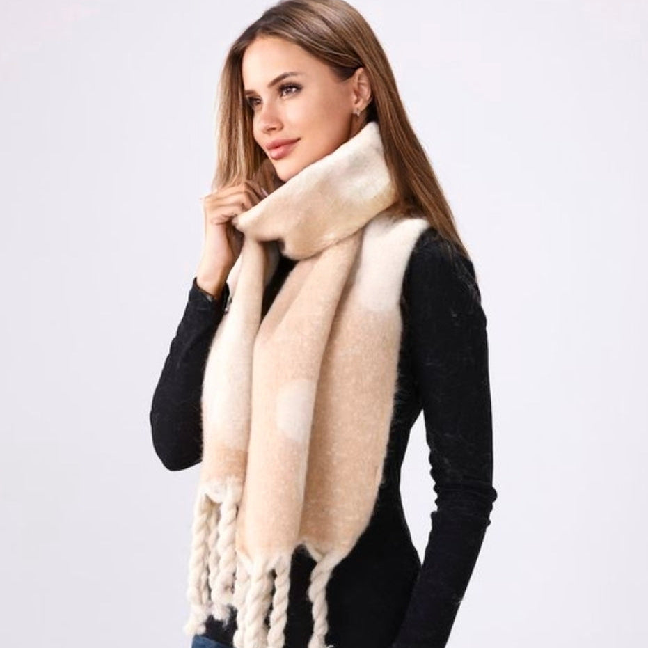 BAZ Flower Punch Blanket Scarf - Black