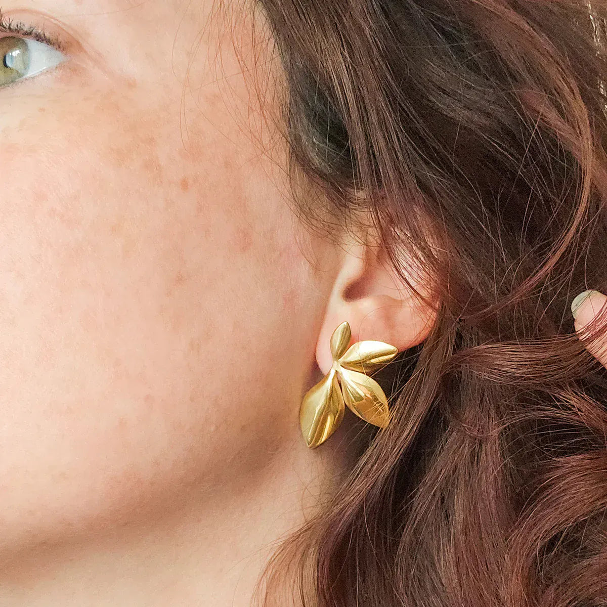 Rock Paper Pretty - Golden Petal Earrings