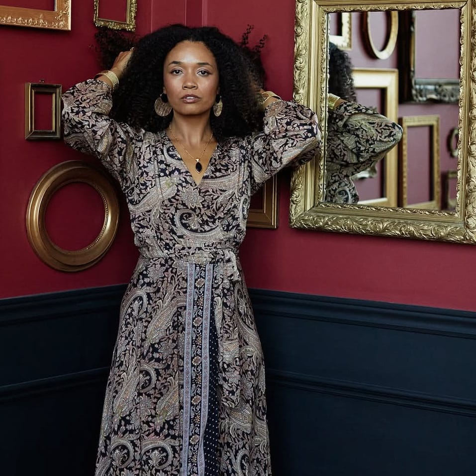 Love Not Fear GOLD & BLACK Devi Wrap Dress