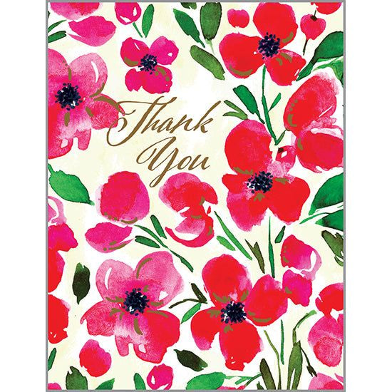 Gina B Designs Red Poppies "Thank You" Greeting Card