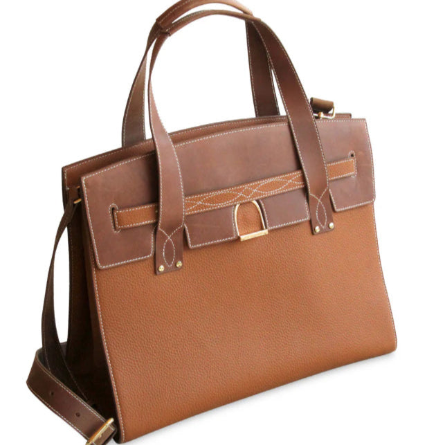 Oakbark & Chrome STABLE Tote in Brindle & Teak