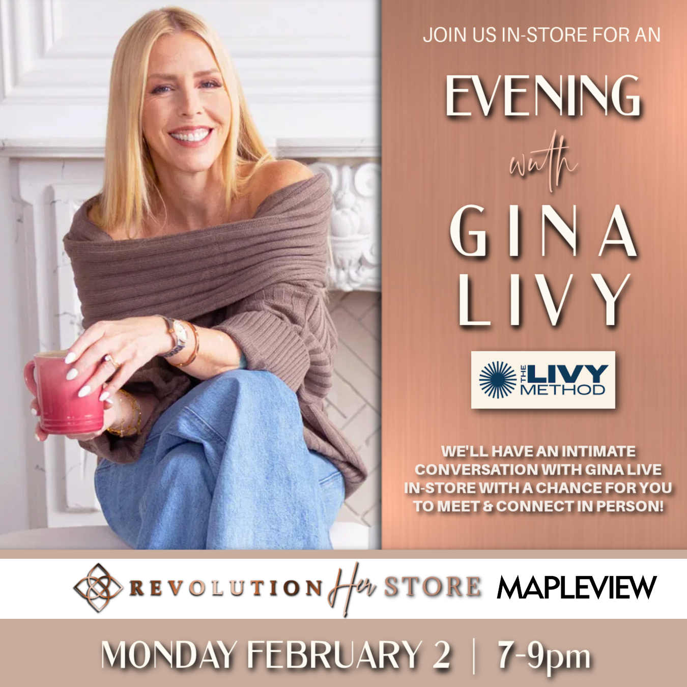 An Evening with Gina Livy at The RevolutionHer Store (Burlington)
