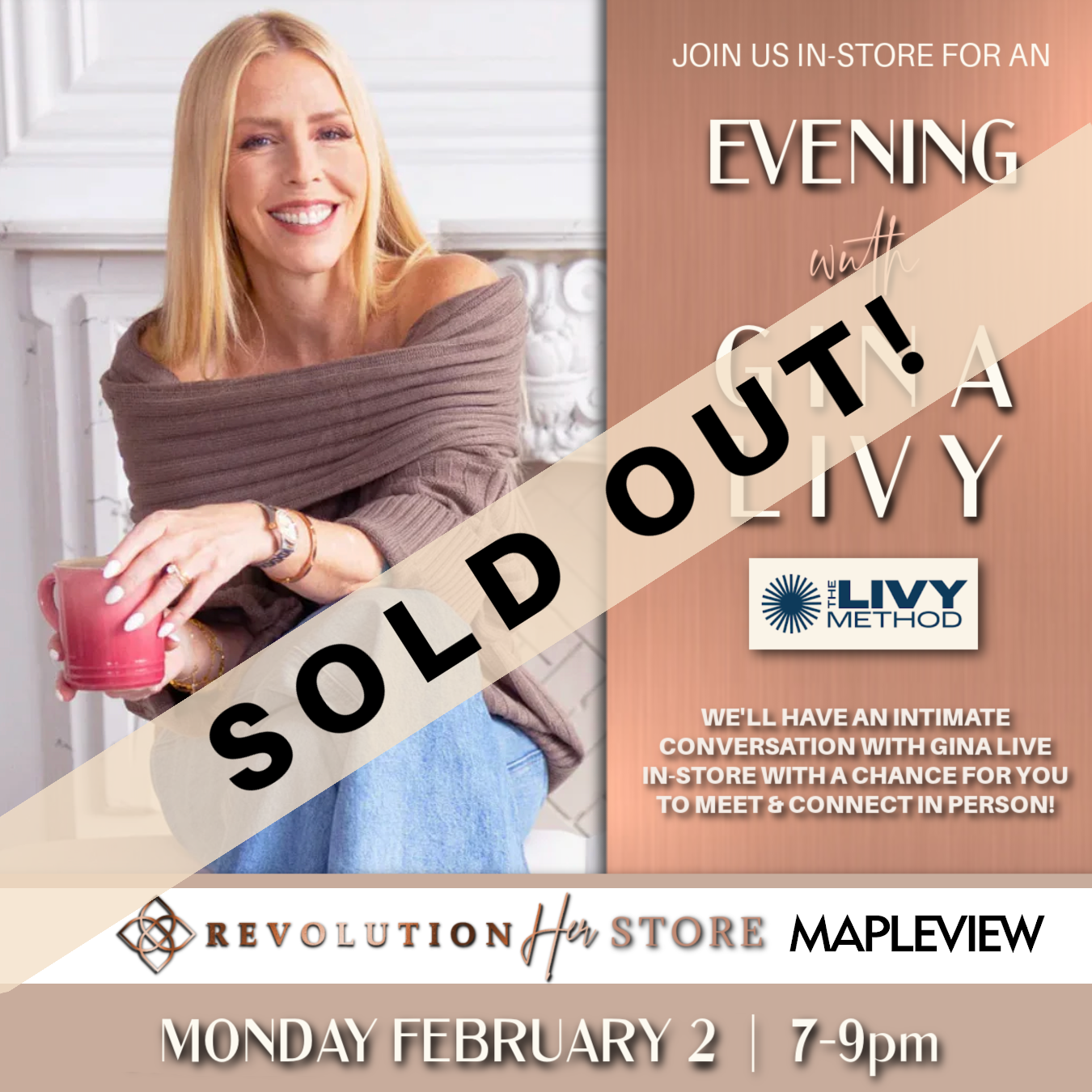 An Evening with Gina Livy at The RevolutionHer Store (Burlington)