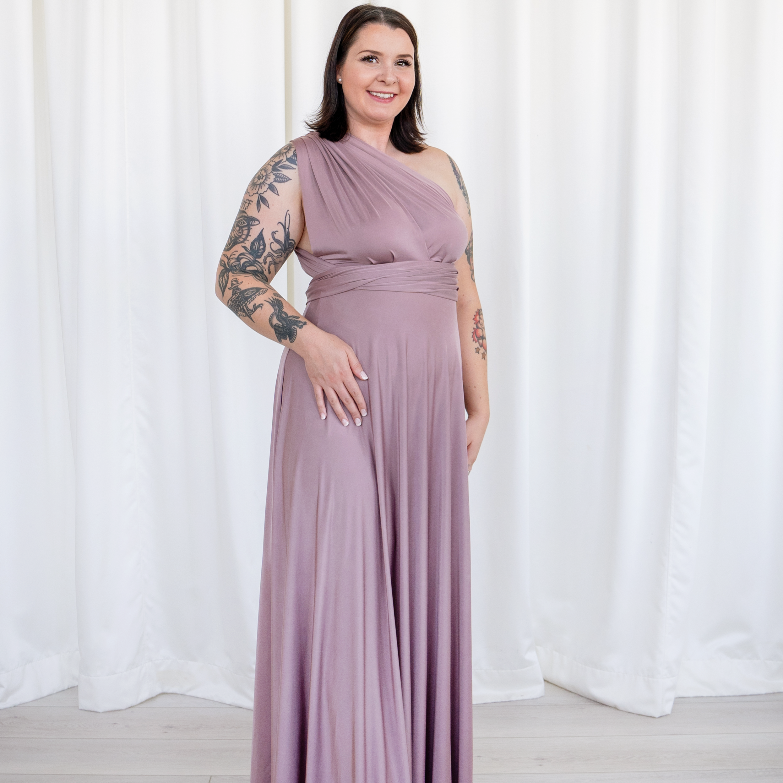 HENKAA Sakura Maxi Dress - Mauve Taupe