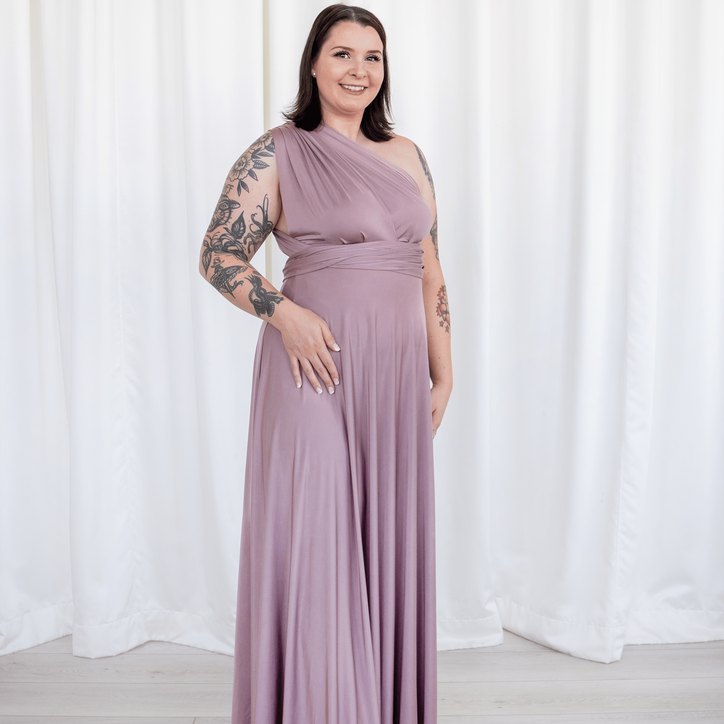 HENKAA Sakura Maxi Dress - Mauve Taupe