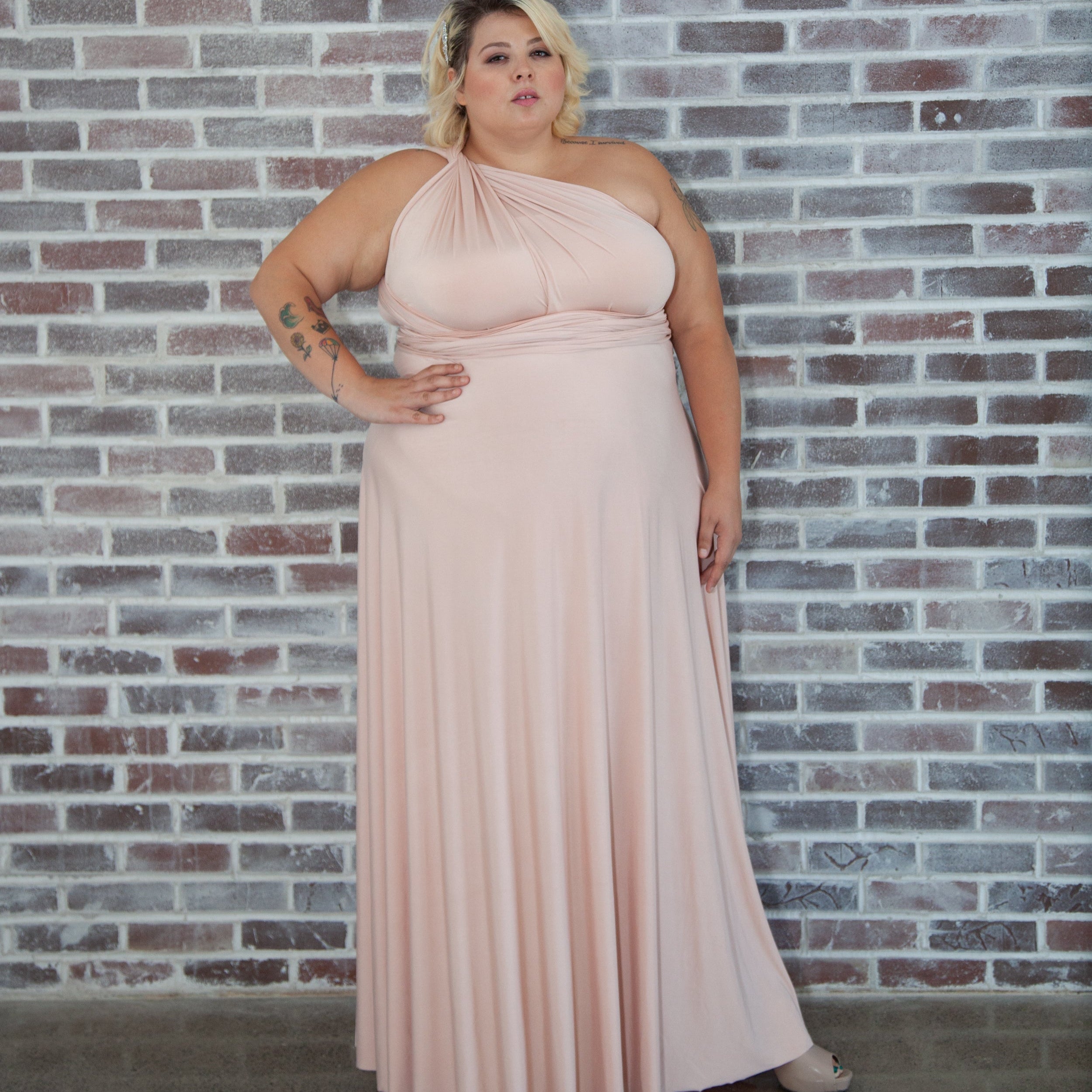 HENKAA Sakura Maxi Dress - Neutral Champagne