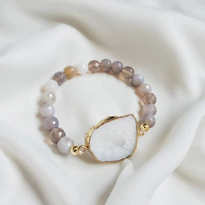 Rock Paper Pretty - Agate Geode Connector Bracelets