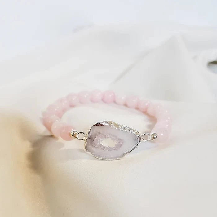 Rock Paper Pretty - Agate Geode Connector Bracelets