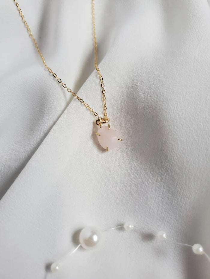 Rock Paper Pretty - Rose Quartz 14k Gold Filled 18”