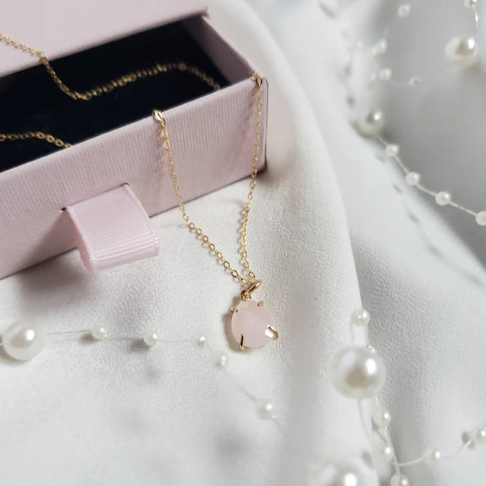 Rock Paper Pretty - Rose Quartz 14k Gold Filled 18”