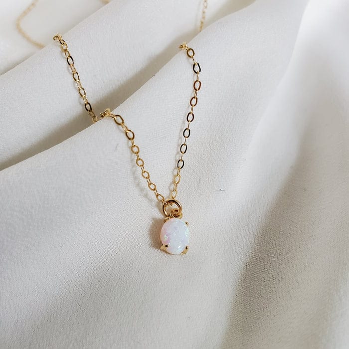 Rock Paper Pretty - Clara Necklace-Opal 14k Gold Filled 16”