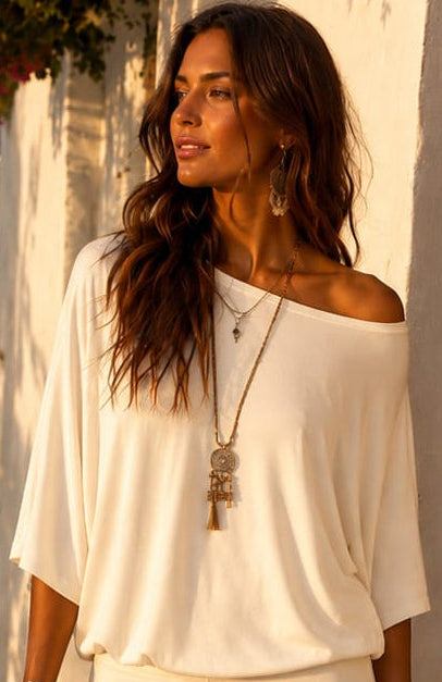 BAZ Malibu Batwing Top with Short Sleeves - PREORDER Fall 2026