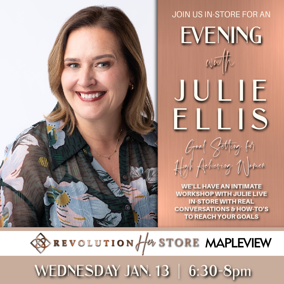 An Evening of Goal Setting with Julie Ellis (Jan. 13, Mapleview)