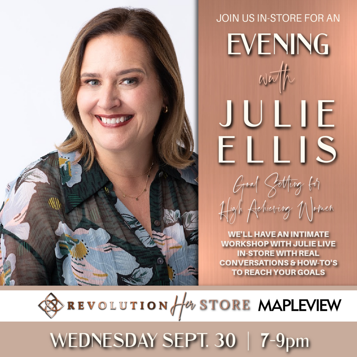 An Evening of Goal Setting with Julie Ellis (Sept. 30, Mapleview)