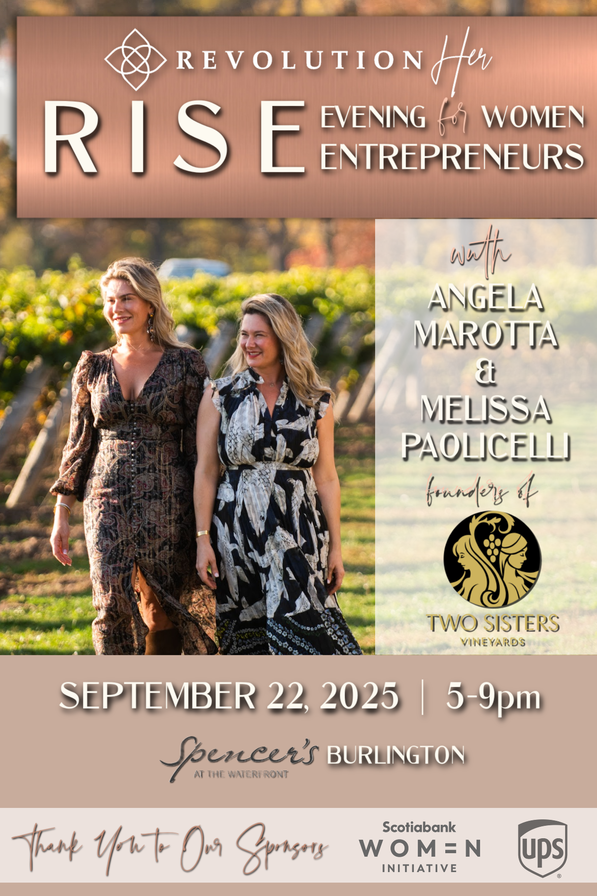 RISE 2025 with Melissa & Angela of Two Sisters Vineyards (Sep. 22 - Burlington)