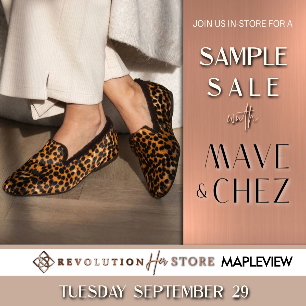 Sample Sale with Mave & Chez (Sept. 29, Mapleview)