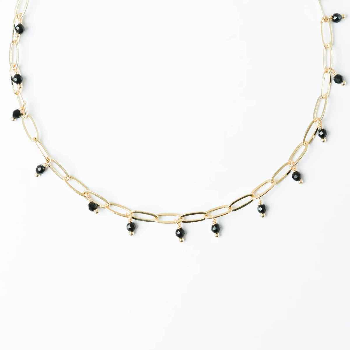 Savuti PAPERCLIP ONYX Drop Necklace