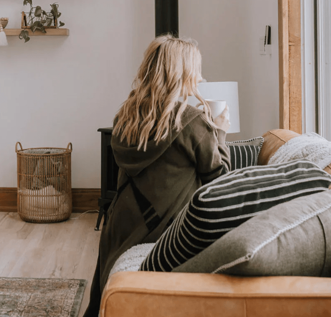 Canoe & Lake Long Hooded Dockside Knit Cardi (100% Cotton)