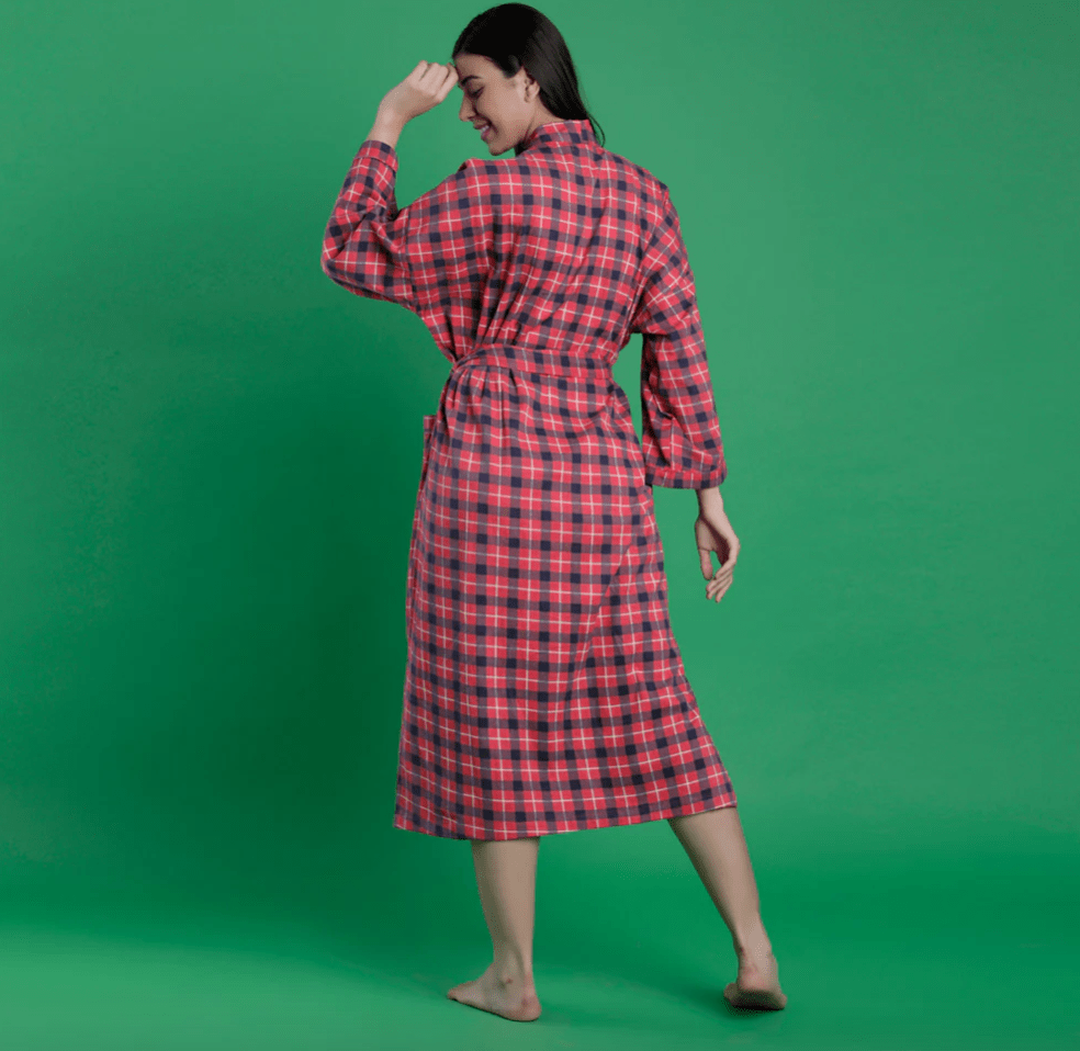 Mahogany PLAID Flannel Robe