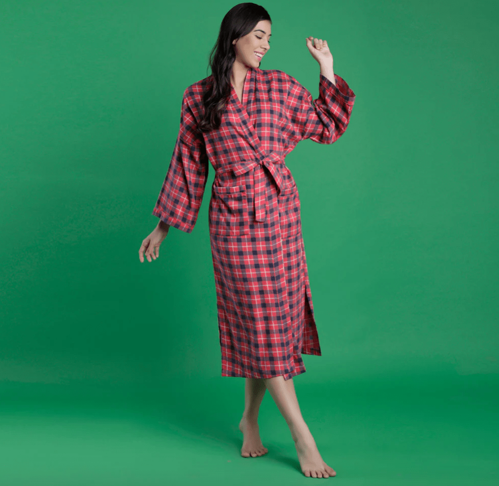Mahogany PLAID Flannel Robe