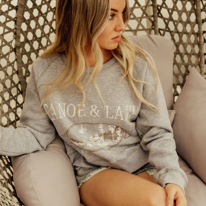 Canoe & Lake HERITAGE Crop Crew Sweater
