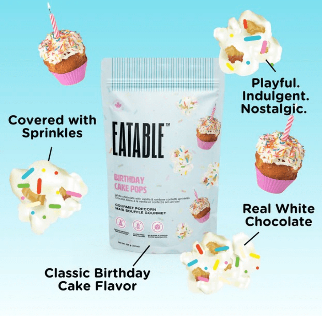 EATABLE Gourmet Popcorn - Birthday Cake Pops