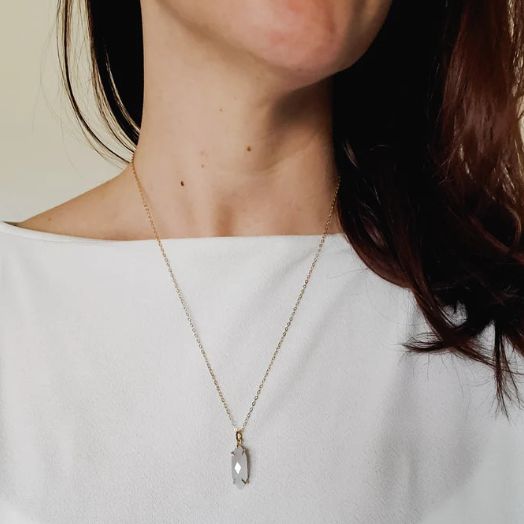 Rock Paper Pretty - Eloise Grey Agate 14k Gold Filled 20”