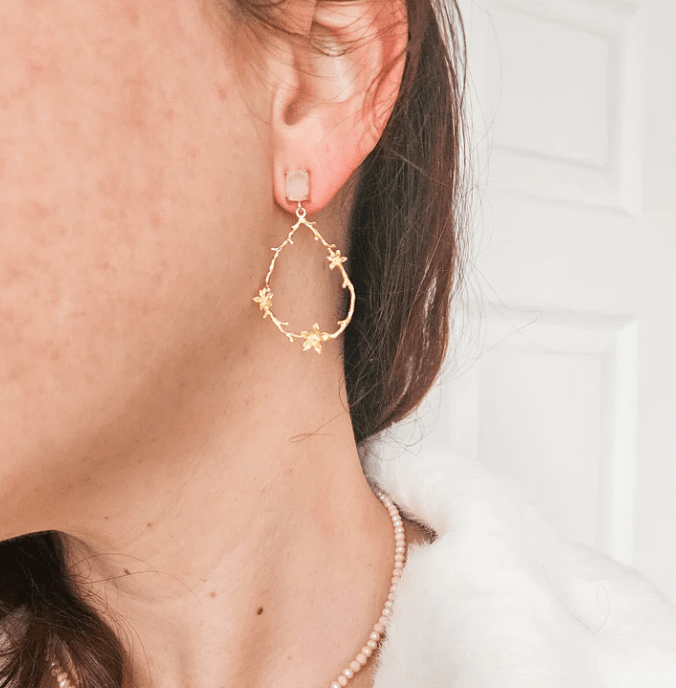 Rock Paper Pretty - Isabella Rose Quartz Earrings
