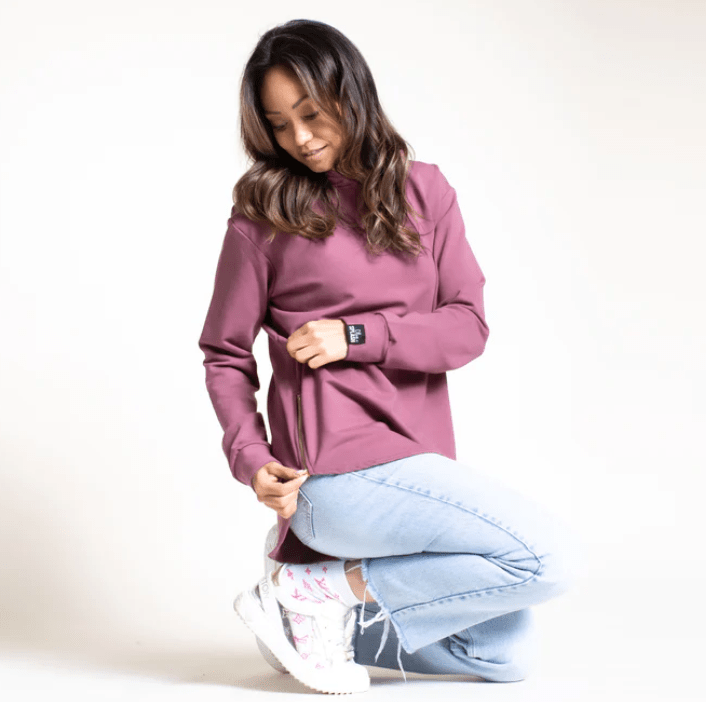 Olive + Splash Long Swoop Bamboo Hoodie