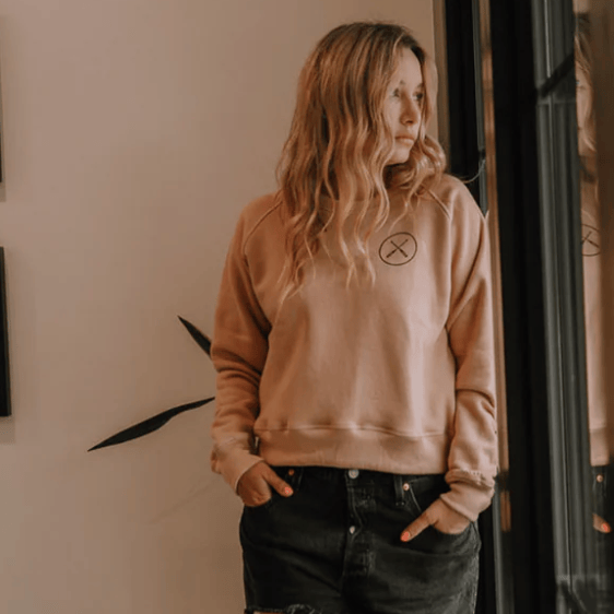 Canoe & Lake BLUSH Crop Crew Sweater