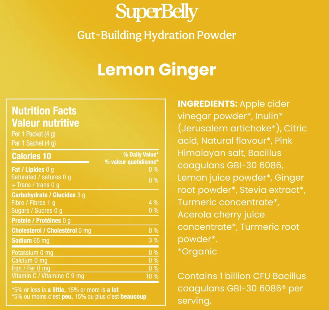 Blume SuperBelly LEMON GINGER Hydration Powder