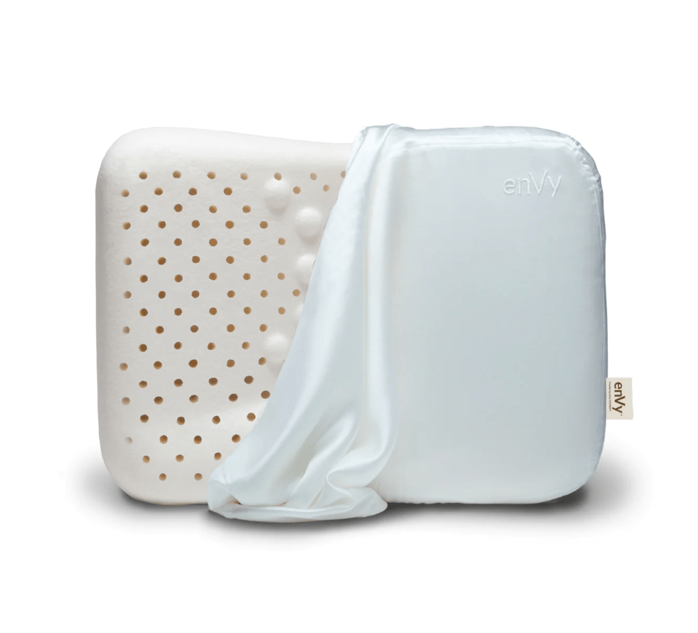 ENVY Natural Latex PROACTIVE-Aging Travel Pillow with COPPER Infused SILK Pillowcase