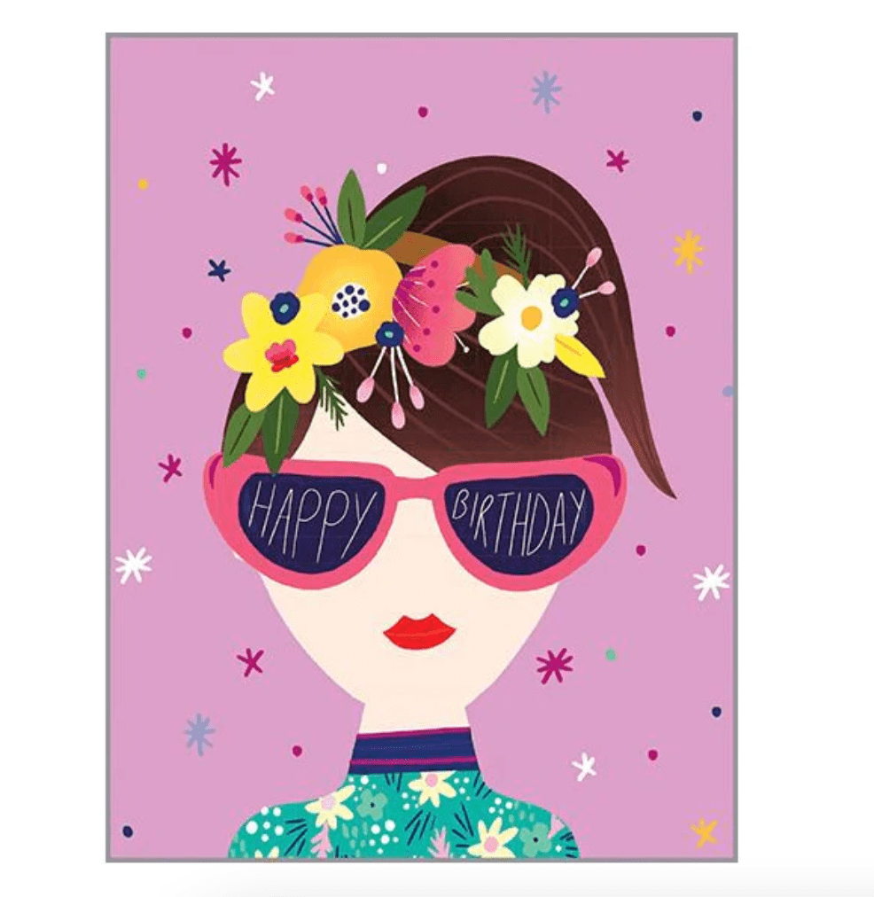 Gina B Designs Purple "Happy Birthday" Greeting Card