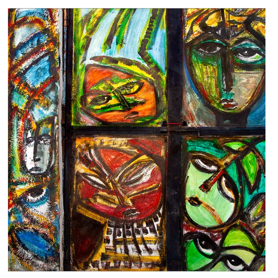 LOLILI Fine Art Scarf - Painted Faces