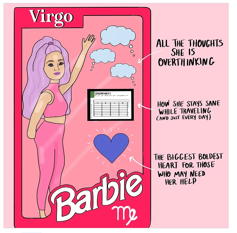 Stephanie Chinn Art Greeting Card - Barbie Astrology Birthday Cards