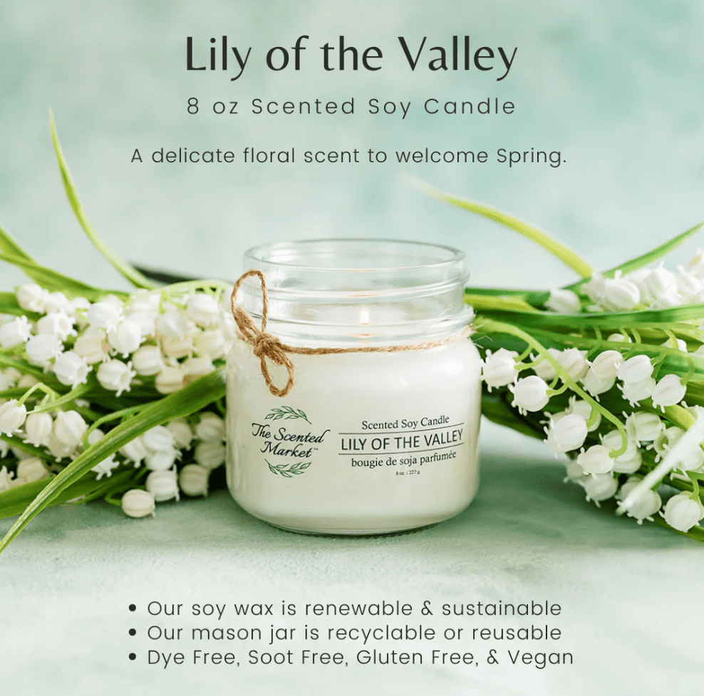 The Scented Market - LILY OF THE VALLEY Soy Wax Candle