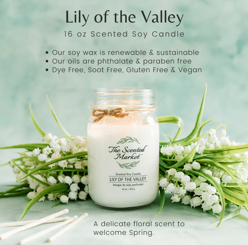 The Scented Market - LILY OF THE VALLEY Soy Wax Candle