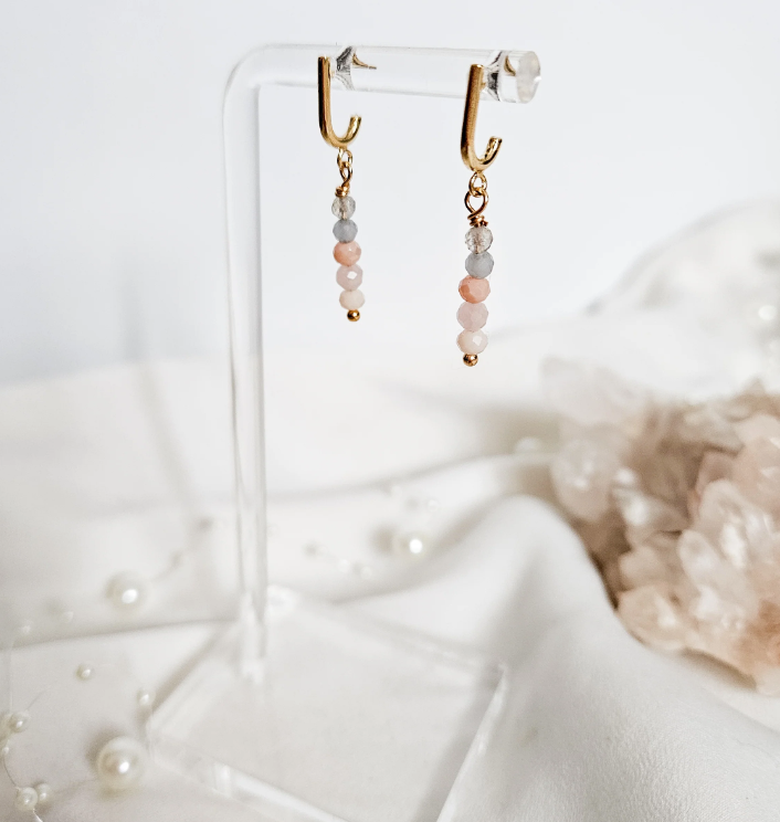 Rock Paper Pretty - Illusion Multi Gemstone Drop Earrings