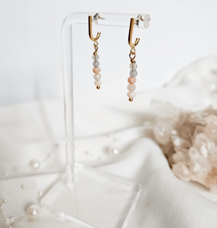 Rock Paper Pretty - Illusion Multi Gemstone Drop Earrings