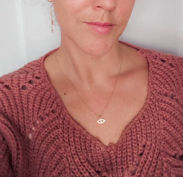 Rock Paper Pretty - Protection 14K Gold Filled Evil Eye Necklace with Opal