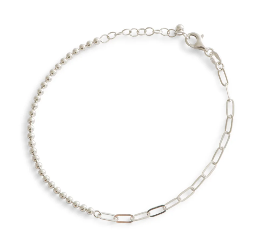 Sarah Baeumler Silver Ball & Paperclip Bracelet