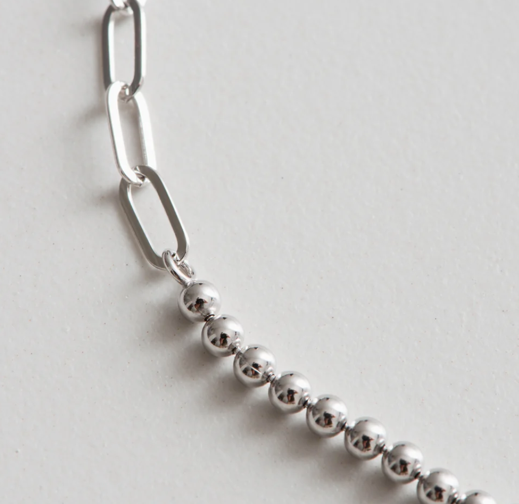 Sarah Baeumler Silver Ball & Paperclip Bracelet