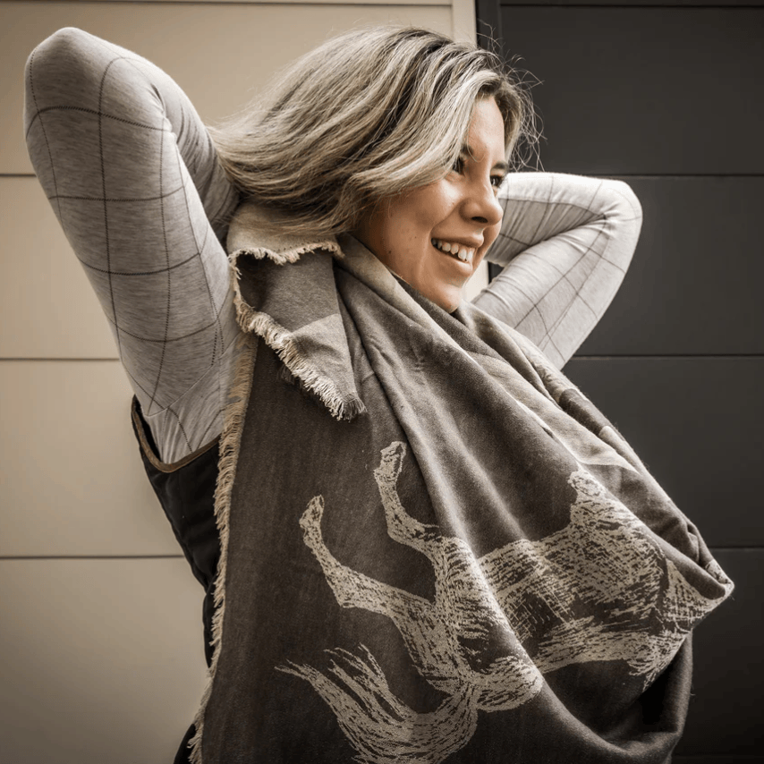 Oakbark & Chrome Blanket Scarf