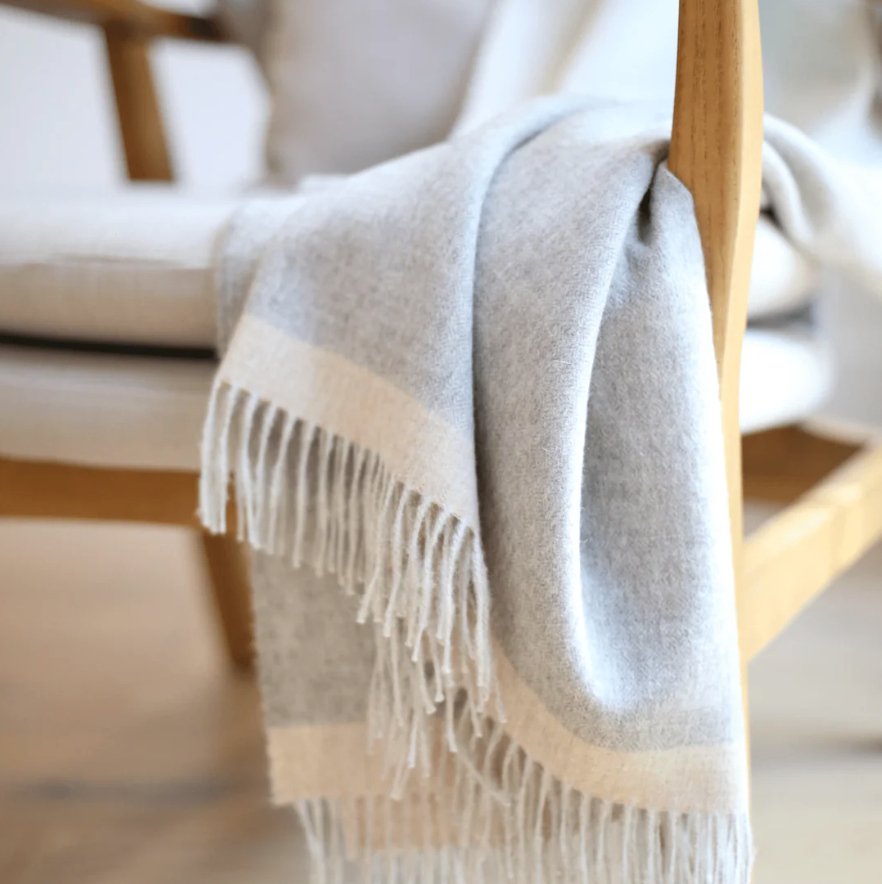 Andes Connection Grey Ombre Alpaca Throw Blanket