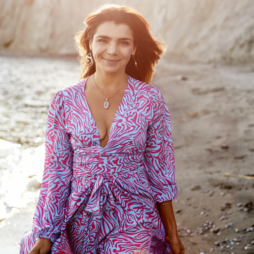 Love Not Fear ZEBRA-PRINT DEVI Wrap Dress