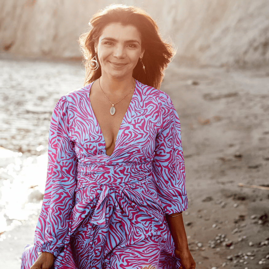 Love Not Fear ZEBRA-PRINT DEVI Wrap Dress