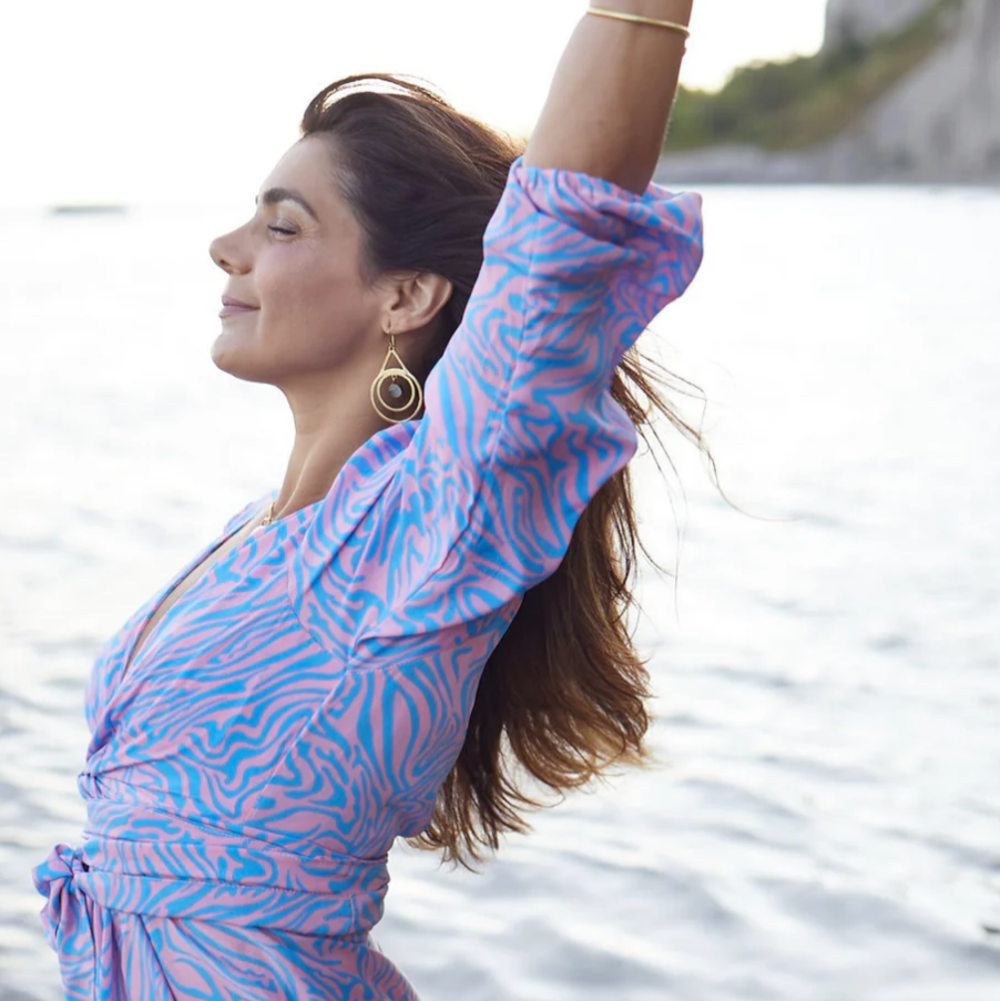 Love Not Fear ZEBRA-PRINT DEVI Wrap Dress