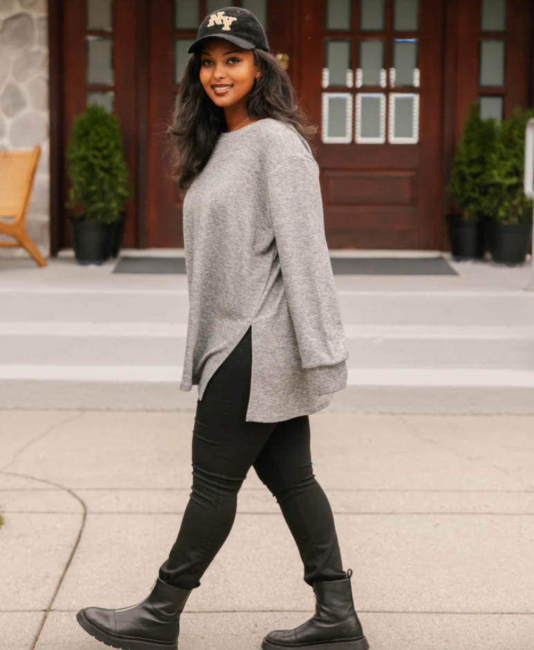 Smash & Tess Short Chelsea Tunic Sweater in Fog Grey