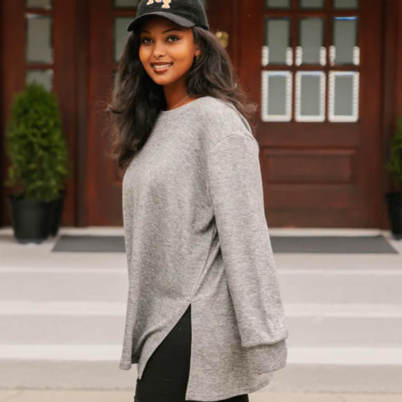 Smash & Tess Short Chelsea Tunic Sweater in Fog Grey